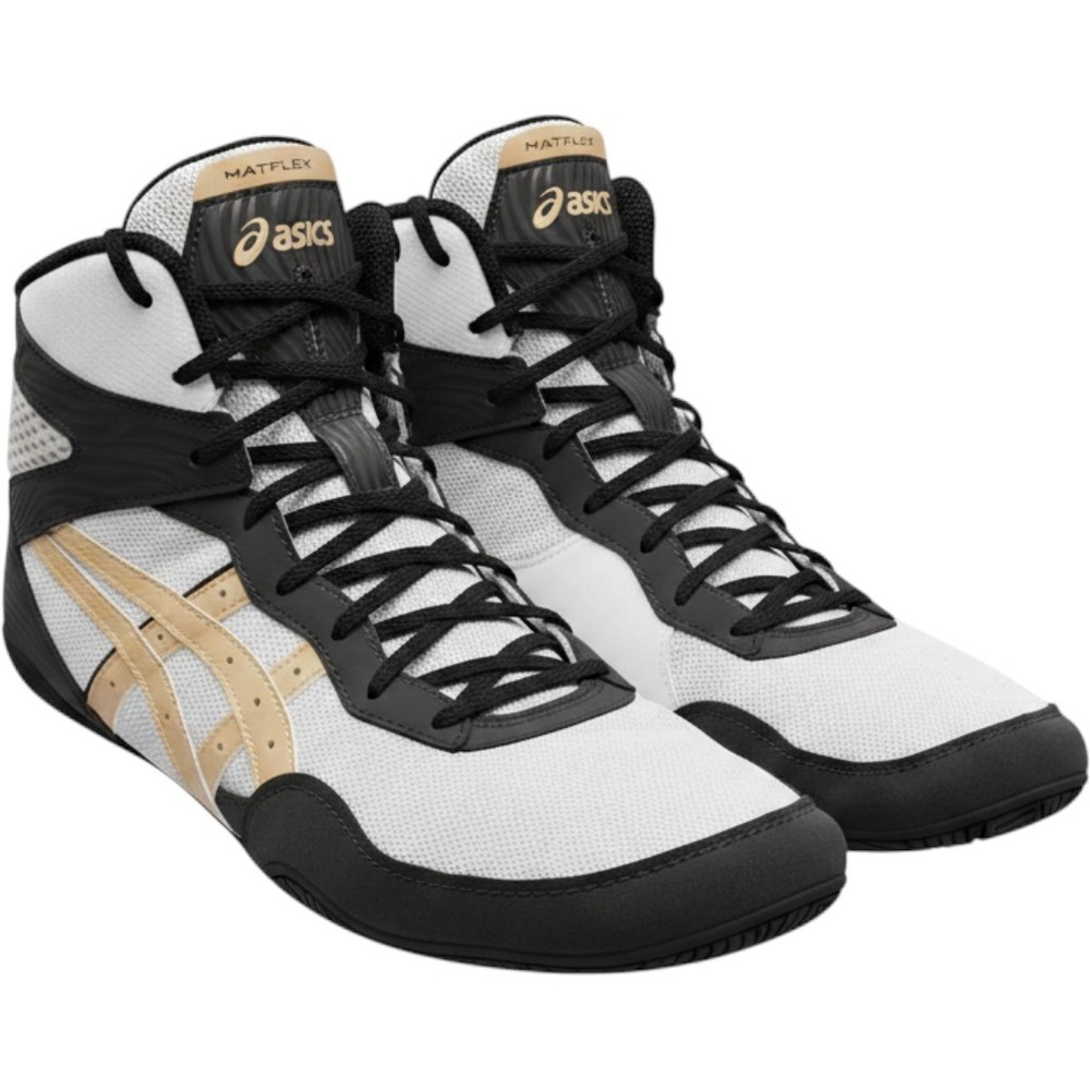 ASICS Matflex 7 Senior Wrestling Shoes Mens 13 White Champagne Streetwear Kicks